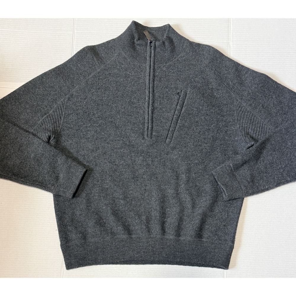 SIMMS FISHING - Men's Wool Pullover Sweater - Gray Half Zip - Large